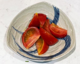 ちょいと一品★トマトのパクチー白だし作り方1写真