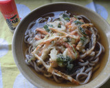 関東の立ち食いそば屋風！かき揚げそば♪作り方4写真