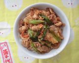 九条ネギ入り！豚キムチ丼♪作り方1写真