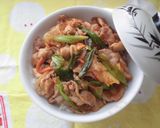 九条ネギ入り！豚キムチ丼♪作り方4写真