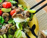 たっぷり☆牛肉のカレースタミナ丼（炒め）作り方6写真