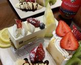 頂いたケーキにフルーツを添えて作り方3写真