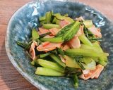 小松菜とベーコンのにんにく醤油炒め作り方4写真