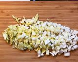 白菜と鮭のクリームパスタ作り方1写真