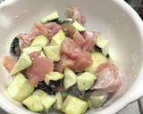 ナスとピーマンの鶏肉甘酢丼作り方1写真