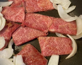 牛焼肉用と玉ねぎピーマンのオイスター炒め作り方5写真