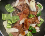 牛焼肉用と玉ねぎピーマンのオイスター炒め作り方7写真