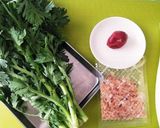 旬!春菊の梅マヨおかか和え作り方1写真