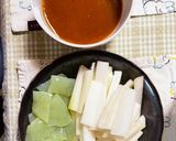 うどとこんにゃくの刺身 酢味噌がけ作り方3写真