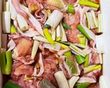 豚肉とネギの醤油焼き作り方1写真