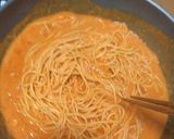 カニのトマトクリームパスタ作り方8写真
