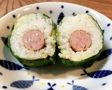 香味ペースト・青菜巻きおにぎりウインナー作り方10写真
