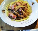 椎茸と厚切りベーコンのパスタ作り方9写真