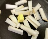 ウドとのらぼう菜のバター醤油炒め作り方3写真
