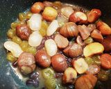 100均甘栗と甘納豆でこんがり抹茶ケーキ作り方1写真