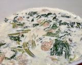 栄養◎　サーモンクリームパスタ作り方2写真