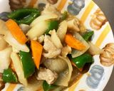 オイスター麺つゆ炒味豚こま大根青椒肉絲風作り方14写真
