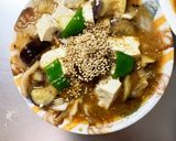 レンジ豚こまピリ辛ネギ味麻婆豆腐&茄子作り方21写真
