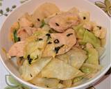 キャベツと茹で鶏の豆乳炒め作り方9写真