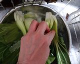 青梗菜のオリーブオイル蒸し作り方1写真