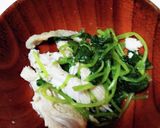 みつ葉と鶏肉のわさび醤油和え（レンチン版作り方7写真