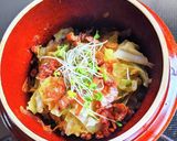 干しえびとキャベツの釜飯作り方8写真
