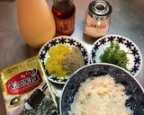 ★簡単★たっぷり韓国海苔どんぶりおにぎり作り方1写真