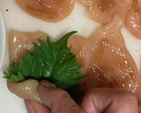 トースターで、ささみの梅しそロール焼き作り方5写真