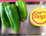 韓国 ホットペッパーツナとピーマン和え作り方1写真