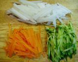 ヘルシー!千切り野菜のトマトのせ冷奴!作り方3写真