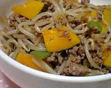 忙しい時に♪もやしと挽き肉の炒めもん丼作り方5写真
