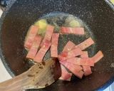 ベーコン、小松菜、しめじの豆乳パスタ作り方1写真