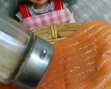 リカちゃん♡絹さやスクランブル添え鮭作り方2写真