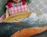リカちゃん♡絹さやスクランブル添え鮭作り方3写真
