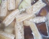 揚げない！油で炒めた揚げ焼き茄子の味噌汁作り方3写真