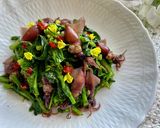 菜の花とホタルイカのペペロンチーノ炒め作り方4写真