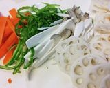 れんこん黒酢炒め煮。作り方2写真