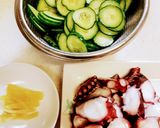 タコとキュウリの酢の物作り方3写真