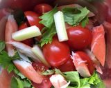 セロリトマト蟹カマの山葵胡麻マヨサラダ作り方6写真