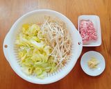 節約☆キャベツともやしのひき肉炒め作り方1写真
