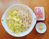 節約☆キャベツともやしのひき肉炒め作り方1写真