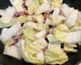 白菜と厚切りベーコンのクリームパスタ作り方2写真