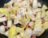 白菜と厚切りベーコンのクリームパスタ作り方3写真