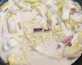 白菜と厚切りベーコンのクリームパスタ作り方4写真
