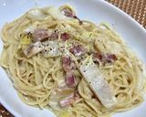 白菜と厚切りベーコンのクリームパスタ作り方6写真