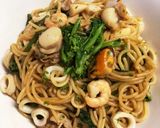 菜の花とシーフードのパスタ作り方8写真