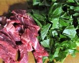明日葉と牛肉のニンニク醤油炒め作り方2写真