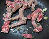明日葉と牛肉のニンニク醤油炒め作り方4写真