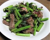 明日葉と牛肉のニンニク醤油炒め作り方7写真