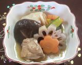 花蓮根と花型人参の七福うま煮です。作り方8写真